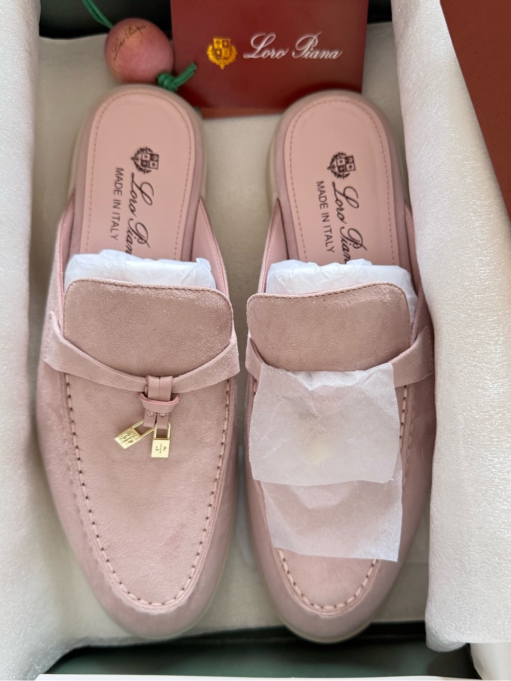 Loro Piana Charms 38 EU Whisper Pink Walk Babouche Loafer